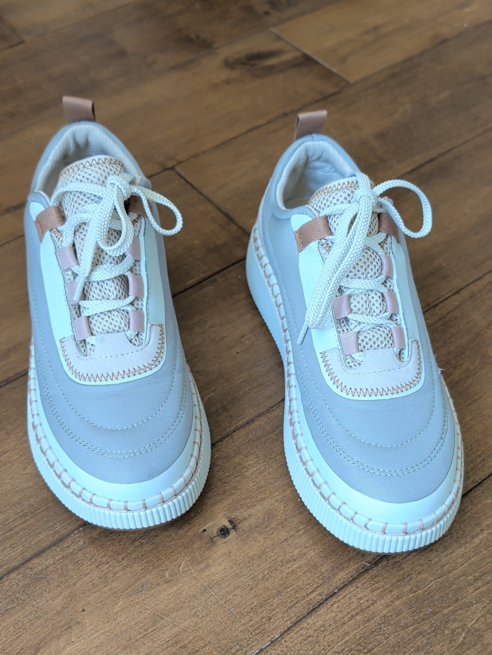 Women's Mint Green and Cream Casual Sneakers